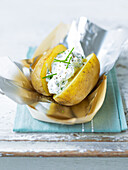 Jacket potato with French cream cheese and chives