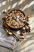 Chocolate, almond and hazelnut Easter tart