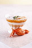 Fromage blanc delight with apricot coulis and Amaretti