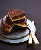 Cheesecake with three kinds of chocolate