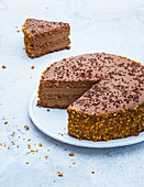 Chocolate sponge cake with ganache