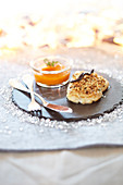 Cod steak with vanilla peanut crust served with carrot puree (Christmassy)