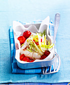 Cod with fennel and cherry tomatoes
