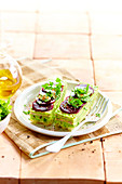 Avocado, cabbage and beetroot Mille-feuille