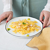 Farfalle with petoncle scallops