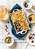 Berry crumble with wild blueberries