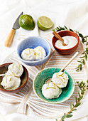 Coconut and lime ice cream
