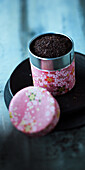 Pink tea caddy