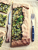 Courgette and goat's cheese rustic tart