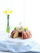 Easter wreath cake with limes and lemons