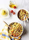 Tabouleh with peppers and tomatoes