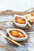 Marinated mussels as a starter