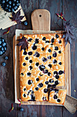 Blueberry pie tray bake