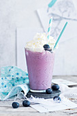Blueberry smoothie with cream