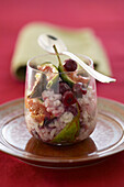 Sweet risotto with sour cherries and figs