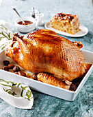 Roasted turkey with chestnuts