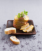 Mille-feuille of goose liver with apples