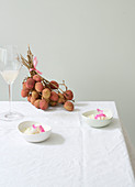 Panacotta with lychees and champagne