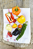Various types of peppers