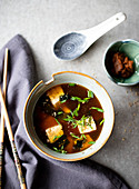 Homemade miso soup with Autumn vegetables