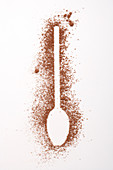 Spoon made of chocolate powder