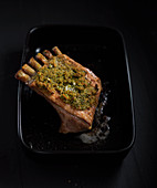 Roast rack of lamb with a herb crust