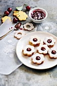 Cherry Linzer biscuits