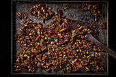 Seeds and grains roasted in the oven