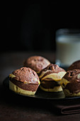 Chocolate-pistachio muffins