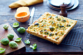 Quiche with Brussels sprouts and butternut squash