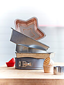 Stacked cake tins