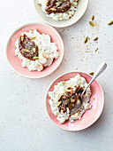 Rice pudding with prune compote