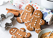 Gingerbread man biscuits made with cinnamon shortcrust pastry