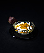 White cheese with passion fruit