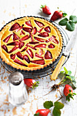 Strawberry and almond cream tart