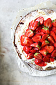 Mascarpone and strawberry cake
