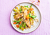 Chicken wok with crunchy vegetables