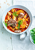 Beef stew with fennels and mushrooms
