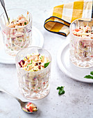 Glass of ceviche of pike-perch