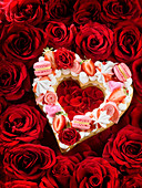 Saint Valentine heart-shaped cake
