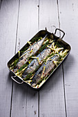 Baked mackerel with apple and ginger