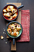 Mini chipolatas pastry roll appetizers