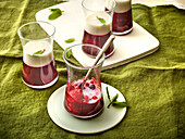 Panna cotta on berry compote