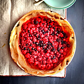 Crepe tart with red berries