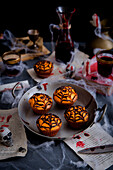 Halloween spider web cupcakes