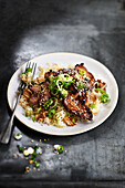 Fried rice with grilled pork and ginger
