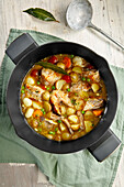 Simmered fish with vegetables