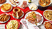 Buffet with spicy and sweet Alsatian dishes