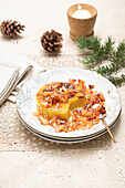 Vanilla flan with caramelised apples (Christmas)