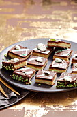 Opera slices with mint and chocolate